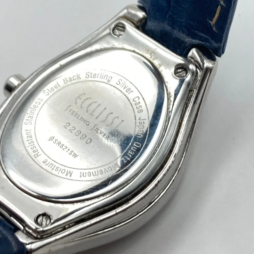Ecclissi Women's Watch 24mm Sterling Silver 925 MOP Dial Leather New Battery 8